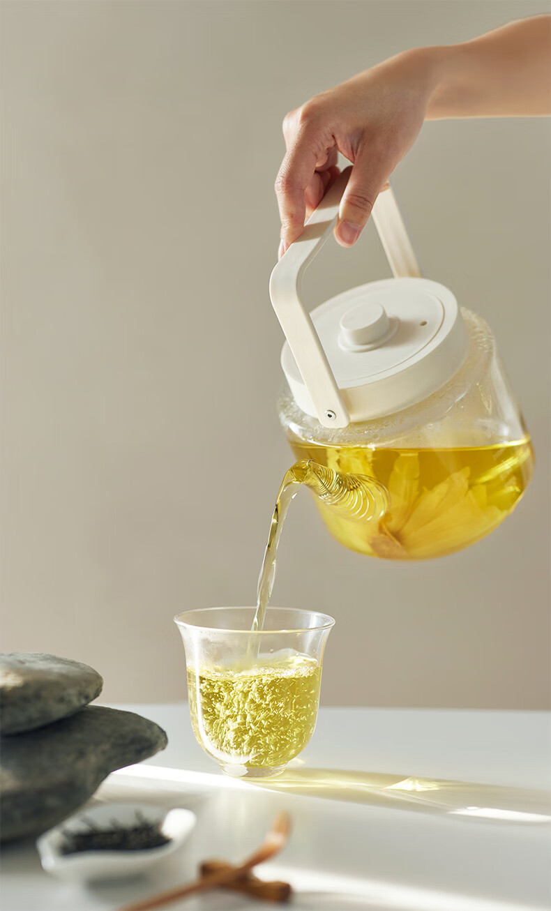 Olayks Instant Full Glass Health Kettle Electric Water Boiler Pure Glass No Glue Small Office Multi-Functional Temperature Control Tea and Flower Tea Kettle 13