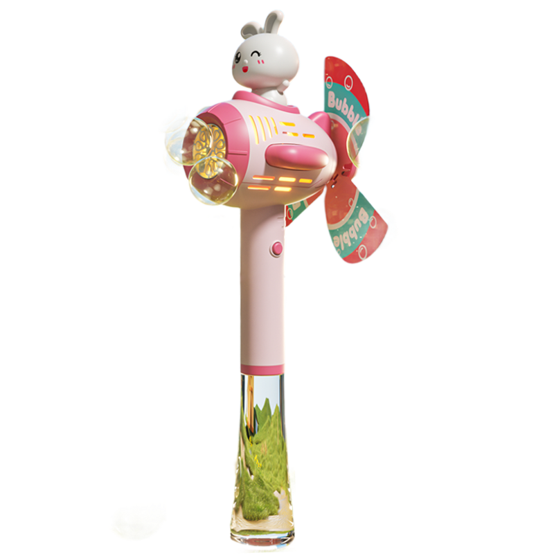 Dad Mom Electric Bubble Machine Bubble Gun Children's Toy Fully Automatic Handheld Windmill Bubble Stick 1-3 Years Birthday Gift