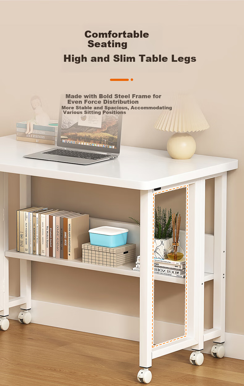 Jingzhihongwei Folding Computer Desk, Bedroom Home Desktop, Student Writing Desk, Simple Modern Writing Table, Mobile Work Office Desk 9