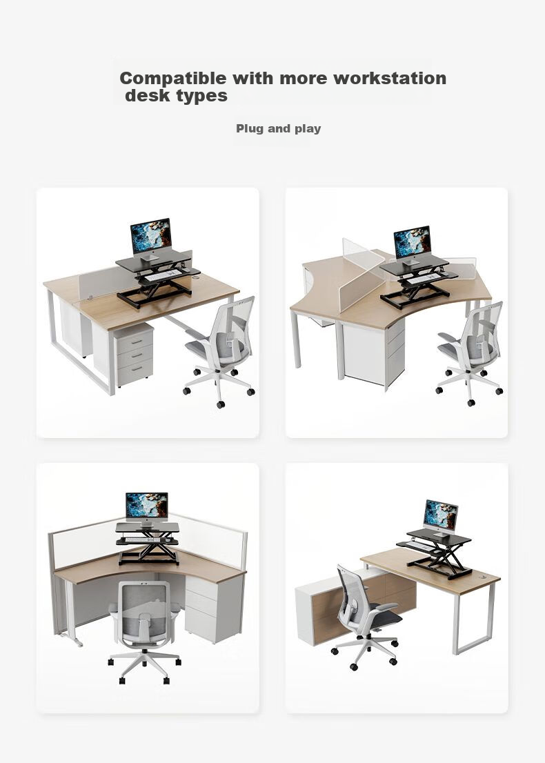 Gupujia Height Adjustable Computer Desk, Office Standing Desk with Lift Mechanism, Adjustable Workstation, Standing Desk with Lift 14