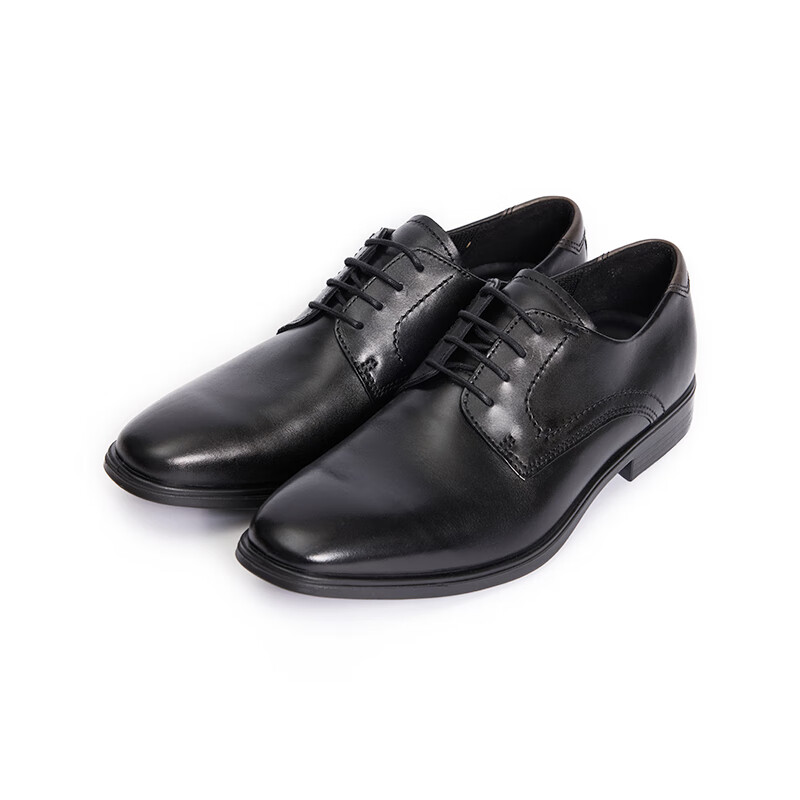 ECCO Men's Business Leather Shoes, Simple Formal Dress Shoes, Men's Patent Leather Shoes, Derby Shoes 621634, Size 39