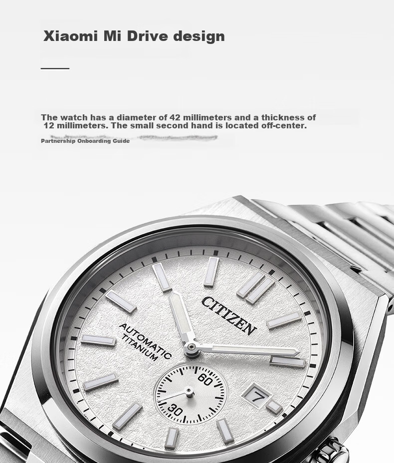 CITIZEN Watch for Men, Japanese-Korean Style, Automatic Mechanical Movement, Date Display Dial, Retro Shibo Titanium, Gift for Boyfriend, NJ0180-80M 6