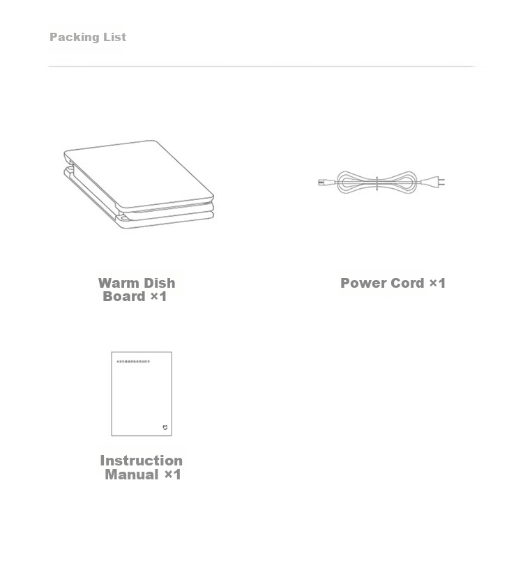 Mijia Xiaomi Food Warming Plate, Heating Tray, Insulated Plate, Heating Table Mat, Tri-Fold Foldable Household Multifunctional Food Warmer, Milk Warmer, Graphene Heating, Glass Surface Plate, Temperature Control Zones 26