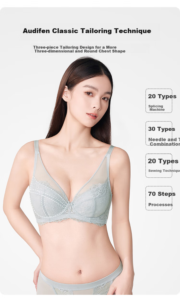Ordifen Women's Lifting Soft Wireless Bra with Cut-Out Cups, Beautiful Back Design, Seamless Breathable Thin Cup Brassiere XB4311 4
