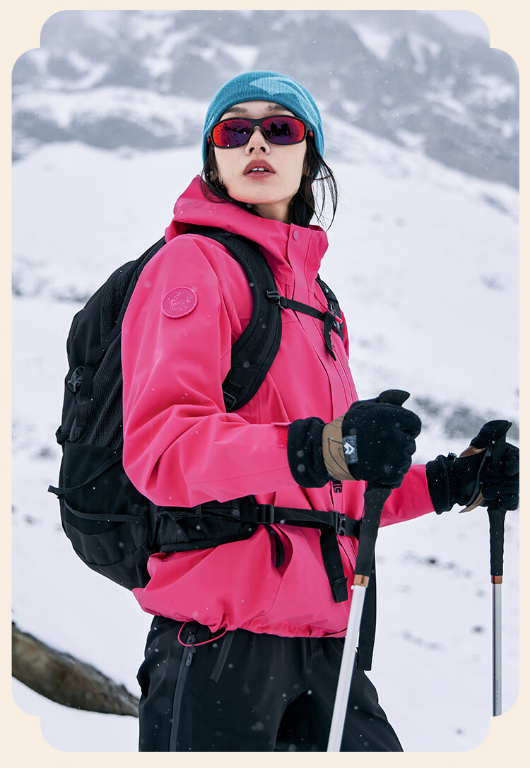 Pioneer Camp Women's Three-In Jacket with Fleece Inner Layer, Outdoor Hiking Mountaineering Coat, Windproof Waterproof Warm Hardshell Jacket 5