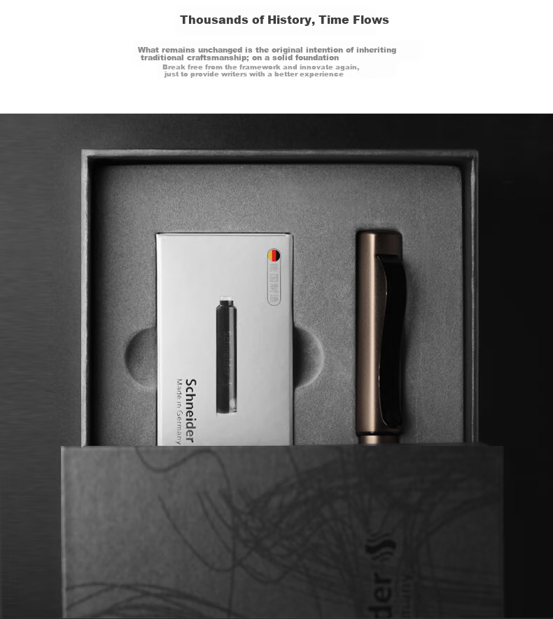 Schneider [Mid-Autumn Festival Gift] Fountain Pen Ink Gift Box Set Gift Metal Signature Pen Adult Business Office Gift F Nib Besma Blue 9252 4