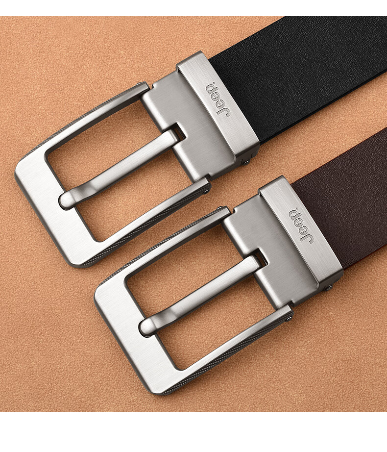 JEEP Men's Leather Belt, Business Pin Buckle Casual Waistband, Young People's Trouser Belt, Birthday And Holiday Gift for Boyfriend, Husband, Father 7