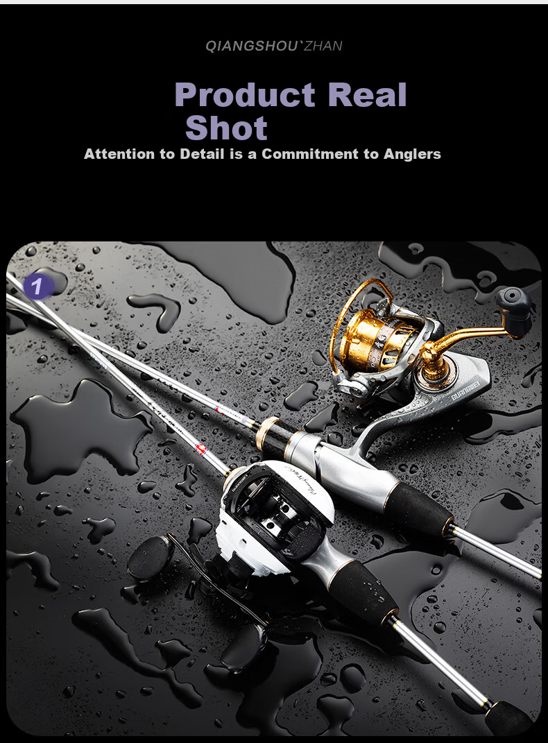 GW Fishing Rod, 1.68 Meters, Qinglan Topmouth Culter Rod, Pistol Grip, Left-Handed Baitcasting Reel, Lure Rod Set, UL Action, Ultra-Soft Action, Topmouth Culter Lure Rod, Lure Fishing Tackle, Fishing Rod 16