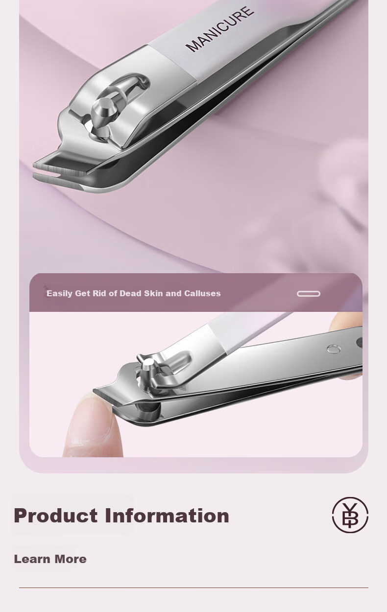 Bingyou Nail Clipper Set 4 Pieces: Nail Clippers, Diagonal Nail Nippers, Pedicure Knife, Nail File, Nail Grinder File 9