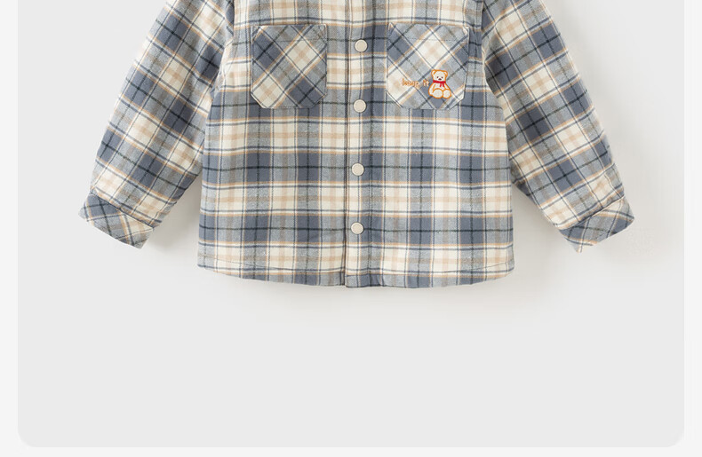 David Bella Boys' Autumn Winter Plaid Shirt Fleece Lined Jacket for Older Kids 1
