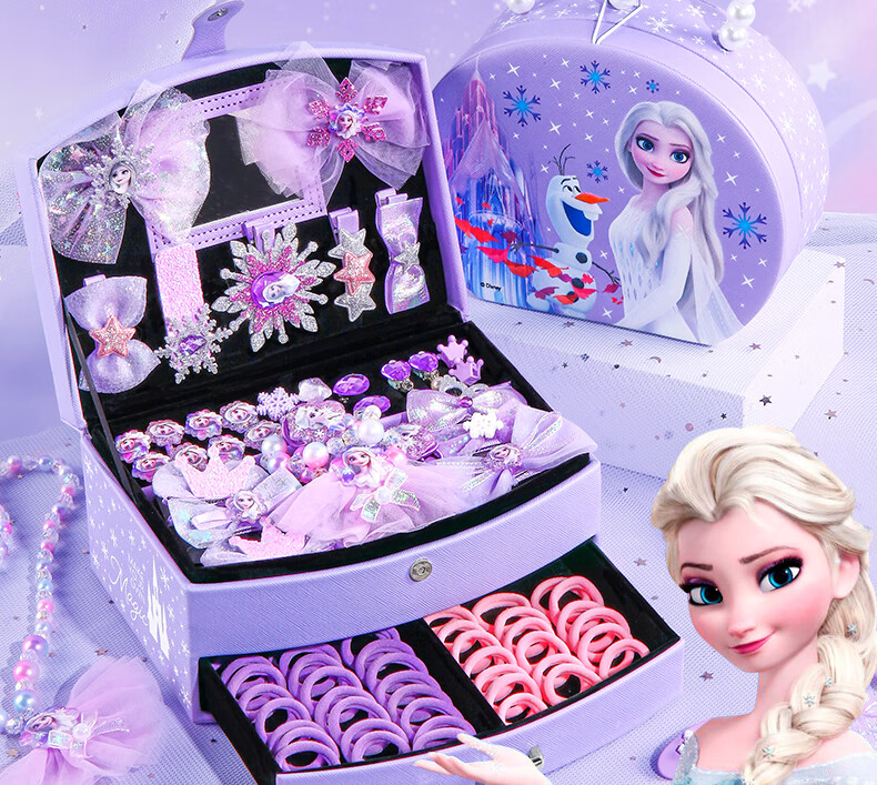Disney Elsa Princess Children's Jewelry Box Toy for Ages 8-14, 12-Year Girl, 6-12 Birthday Gift Elsa Hair Accessories 10 2