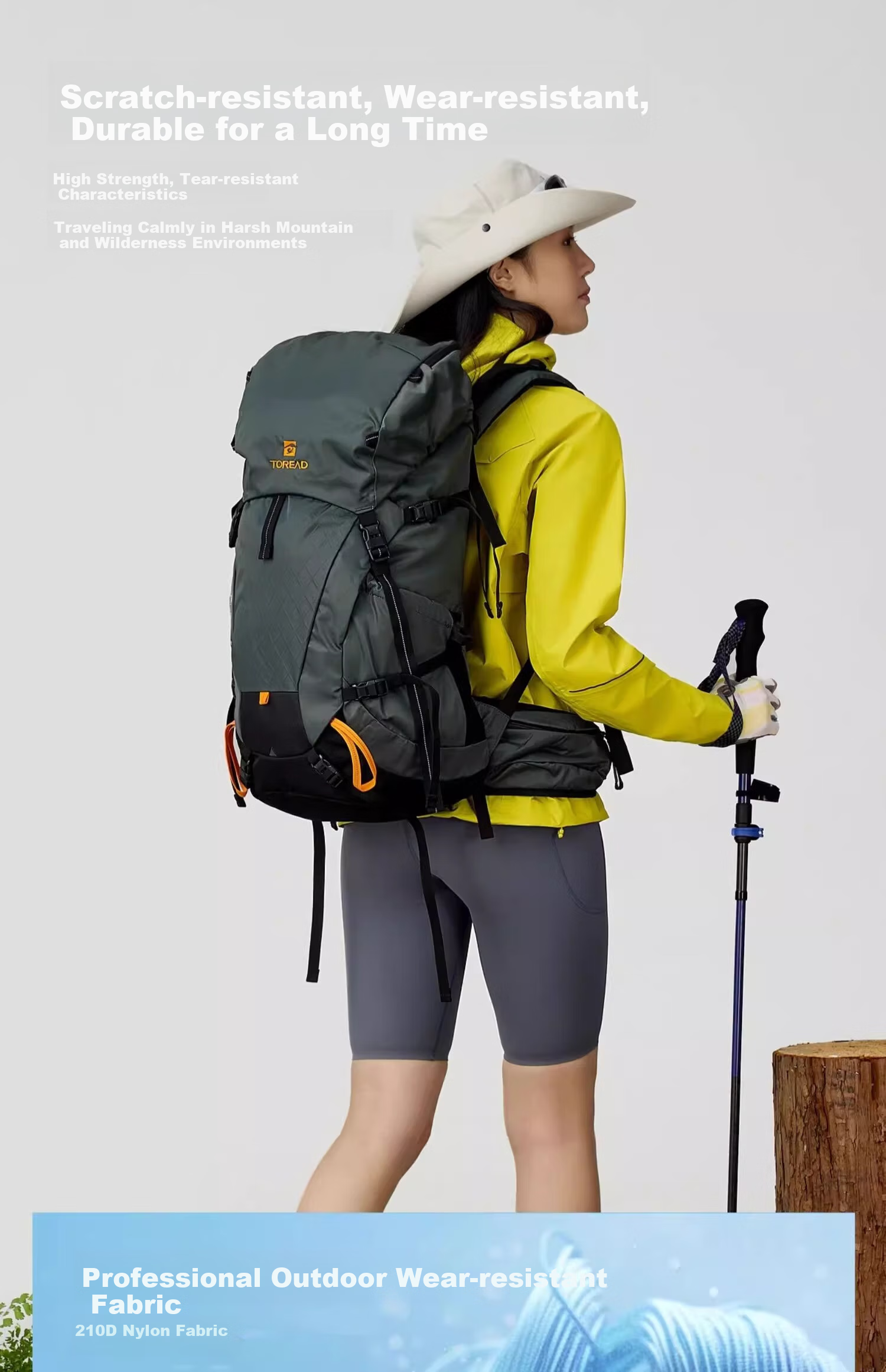 TOREAD Snow Air Hiking Backpack, 38L Outdoor Professional Trekking Backpack, Multifunctional Travel Bag, Sunlight Orange 4