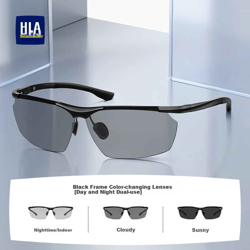 HLA Day And Night Polarized Sunglasses for Men And Women, Sports Cycling Anti-Glare Night Vision Glasses Driving Specialized Sunglasses
