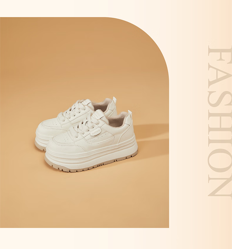 DAPHNE Thick-Soled White Sneakers for Women, 2026 New Summer Lace-Up Shoes, Fashionable Versatile Canvas Shoes for Wome 19