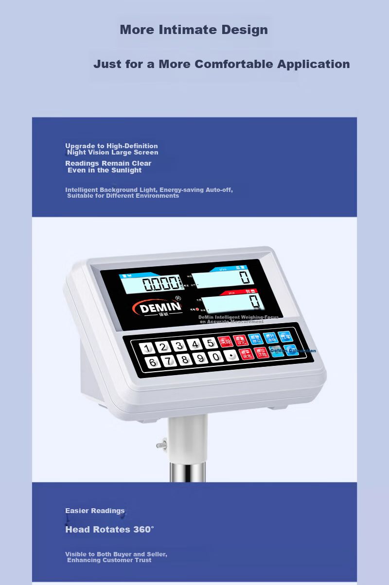 Demin High-Precision Electronic Scale, Gram Scale for Industrial Counting, Commercial Pricing Scale, Express Delivery Floor Scale, 300kg/1g Capacity 13
