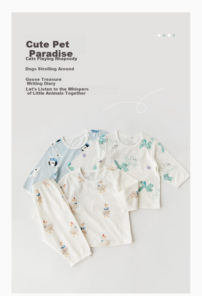 Guaiqixiong Baby Boy And Girl Underwear Set, Home Wear, Infant Two-Piece Spring And Summer Thin Outfit, Spring And Autumn Pajamas, Children's Clothing 4