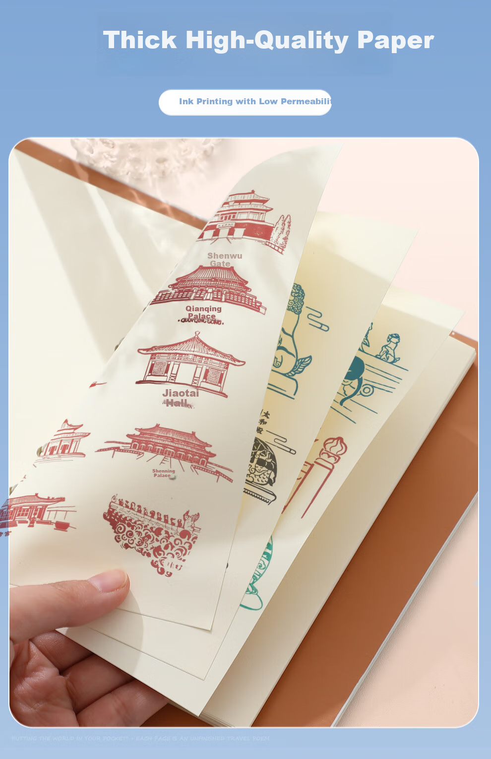 Jiaranheng Loose-Leaf Stamp Collection Notebook A6 Stamp Collection Notebook Blank Journal Notebook for Suzhou Nanjing Museum Beijing Museum Forbidden City Chongqing Tourism Check-In Points Red 6