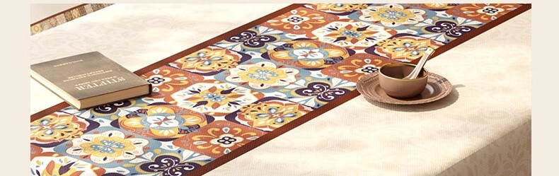 Fanyejia American-Style Tablecloth, Waterproof And Oil-Proof Dining Table Mat, Washable, Heat-Resistant, Luxurious Square Coffee Table Surface Protector 14