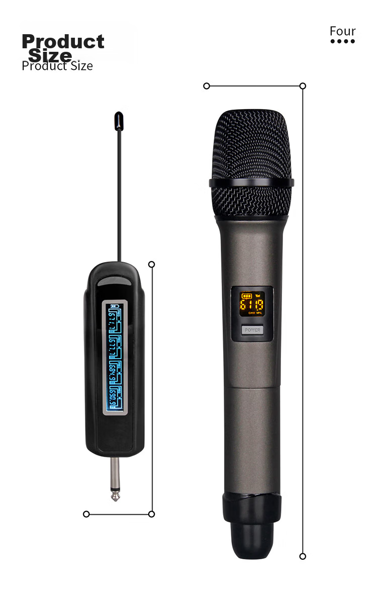 G-MARK X440 Wireless Microphone System with One Transmitter And Four Receivers, Metal UHF Adjustable Frequency Microphones for Outdoor Karaoke And Meetings 13