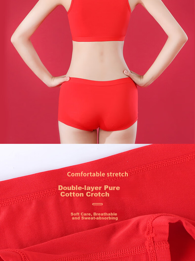 Ailier&ouluola Zodiac Year of The Snake Girls' New Year Underwear Set for Puberty, 14 Years Old, Red, New Year's Day, Eve of Chinese New Year, New Product L 6
