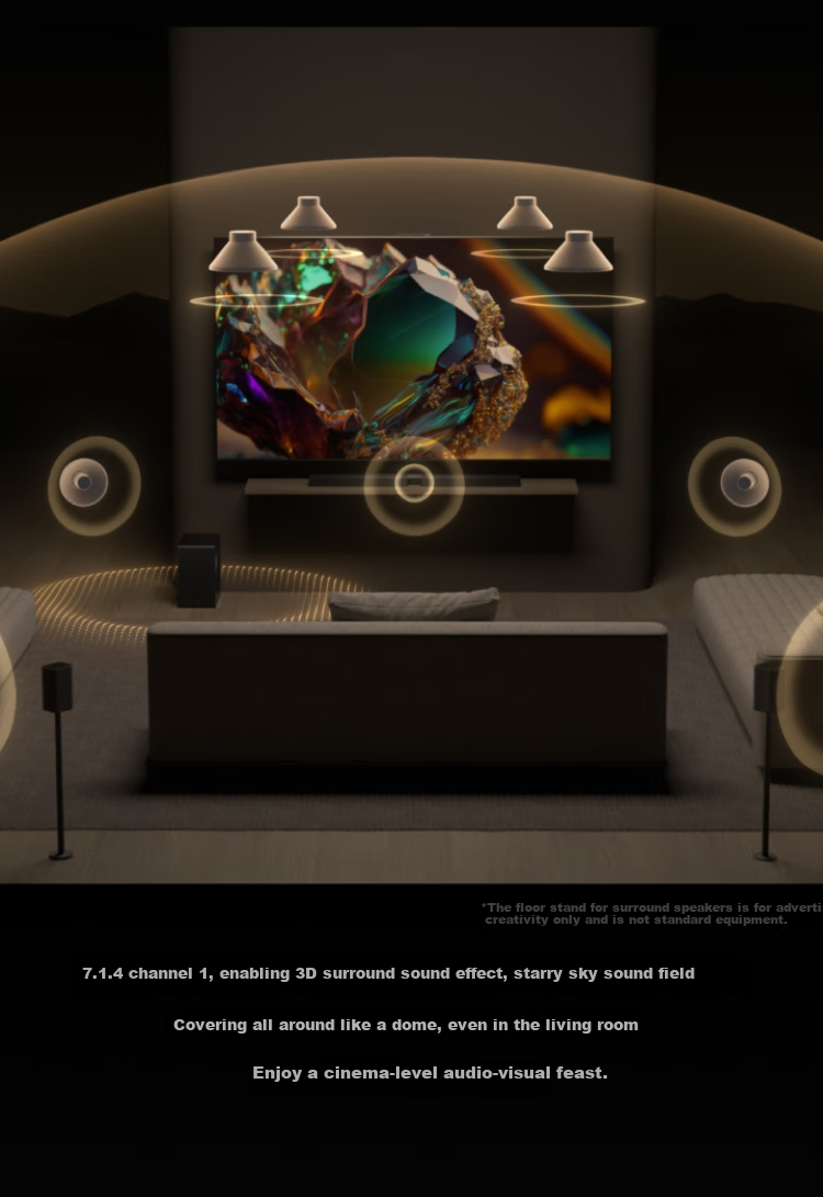 HUAWEI Yuexiang Home Theater 7.1.4 Xingkong Sound Field, Whale Fin Ultra-Heavy Bass, Soundbar Home Theater, Projector TV Gaming Speaker, Mate TV Perfect Companio 6