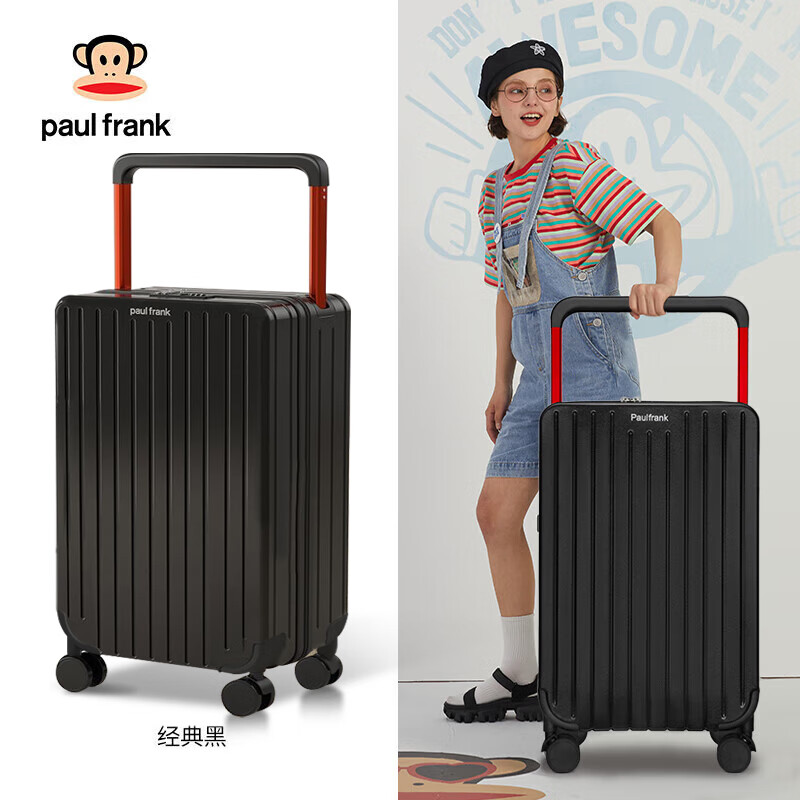 Чемодан Paul Frank, 26 дюймов, с широкой ручкой, тихие колеса, для деловых поездок, классический черный