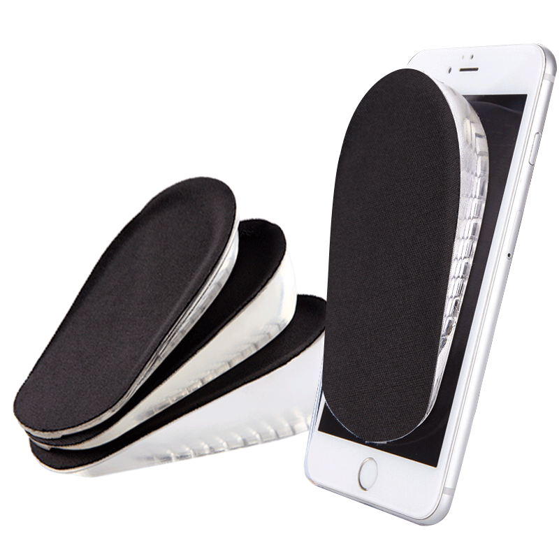 Nanjiren 2 Pairs of Height-Increasing Insoles, Silicone Invisible Inner Lift for Men And Women, Shock-Absorbing Half Insoles (Women's Style), Height Increase 2.5cm