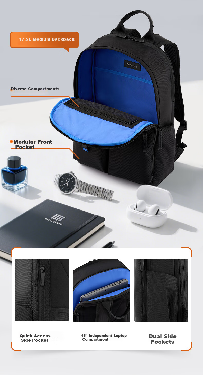 Xinxiuli Men's Backpack, Large Capacity Business Travel Bag, 15-Inch Laptop Bag, Birthday Gift, UI4 6