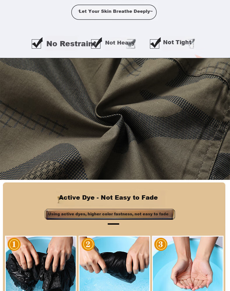 MiiOW Men's Shorts, Summer Lightweight Pure Cotton Casual Mid-Length Pants, Breathable Workwear Loose Quick-Dry Five-Point Shorts, Army Green, XL 4