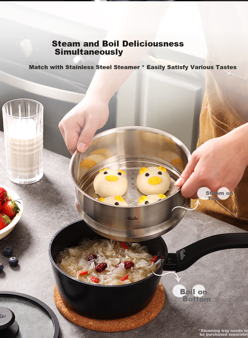Feishile Ceramic Non-Stick Milk Pot 18cm, Household Ceramic Cookware for Single Serving, Baby Food Pot, Breakfast Noodle Pot 5