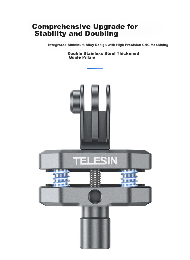 TELESIN Compatible Windshield Mount for DJI Action 6/5 Pro 4 Motorcycle, GoPro 13/12 Cycling Mount, Insta360 Ace Pro 2 Clamp Mount 7