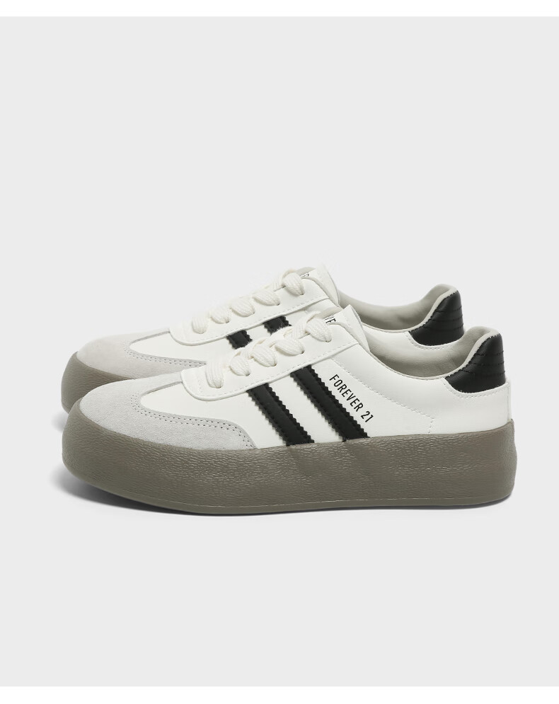 FOREVER21 Thick-Soled Genuine Leather Training Shoes for Women, 2025 New Autumn Style, Breathable Versatile Classic Retro Casual Sneakers to Match Skirts 4