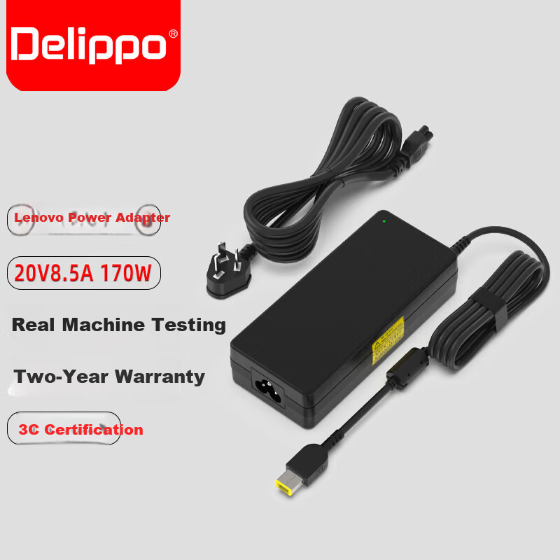 Delippo Charger for Lenovo Gaming Laptops, 20V 8.5A Square Port with Pin, 170W Power Adapter Suitable for Legion Y7000T, 440P, P50P51W541 Power Supply