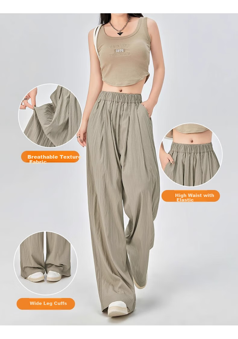 FitonTon Women's Pants, 2025 New Japanese-Style Lazy Yamamoto Pants, Loose-Fitting Slimming Wide-Leg Trousers, High-Waisted Draping Floor-Length Pants 3