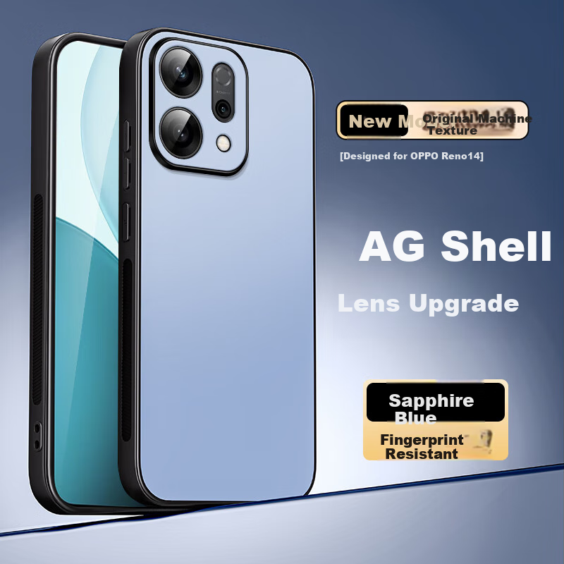 Чехол для телефона Shangsu для OPPO Reno14, защитный чехол, матовый дизайн, защита камеры, противоударный, синий