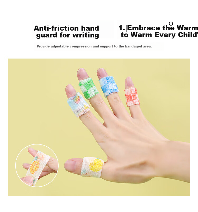 Zhonghua (Chung Hwa) Finger Protector Bandage, Anti-Callus And Anti-Friction, for Girls, Cute Ins-Style Bandage, Protective Finger Wrap, Self-Adhesive Writing Pen Grip Tape, 4 Rolls Pack, GF0005C 6