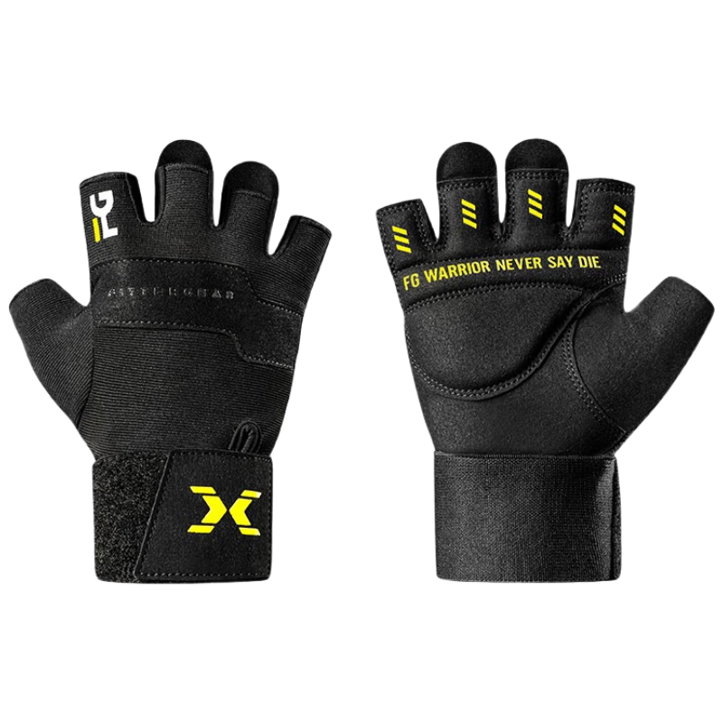 FITTER GEAR Fitness Gloves Wrist Wraps Pull-Up Bar Bench Press Training Equipment Deadlift Anti-Slip Callus Prevention for Men