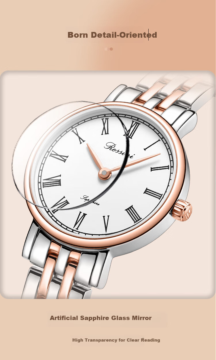ROSSINI Women's Quartz Watch, Ladies' Watch, Retro Simple Student Wristwatch, Chinese Brand Women's Watch 8