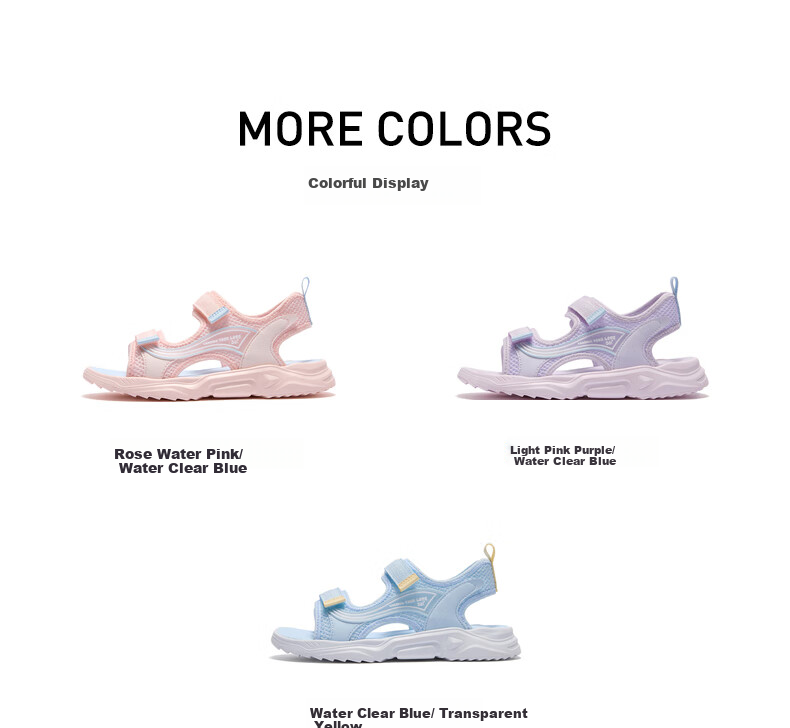 361° Children's Shoes, Girls' Sandals, Size 25, Summer, for Older Children, Breathable, Soft And Elastic, Wear-Resistant, Kids' Beach Sandals, Blue, Size 34 10