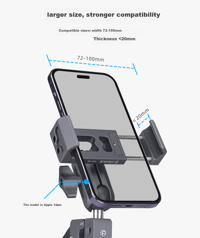 FANAUE FANAUE Metal Motorcycle Phone Holder, Electric Bike Bicycle Riding Navigation Quick-Release Shockproof Bracket CPC-06T6F 5