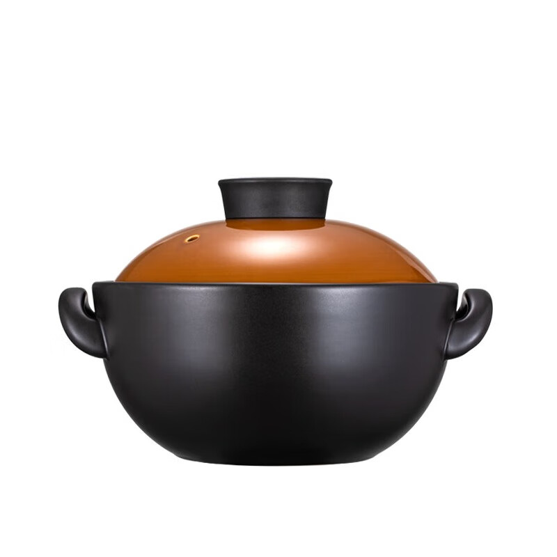 Nihuojiang Ceramic Open Flame Dry-Burning Pot, 2.2L Wide-Mouth Clay Pot for Rice, Health-Preserving Casserole, Stew Pot, Cooking Pot, Lotus Sister's Style