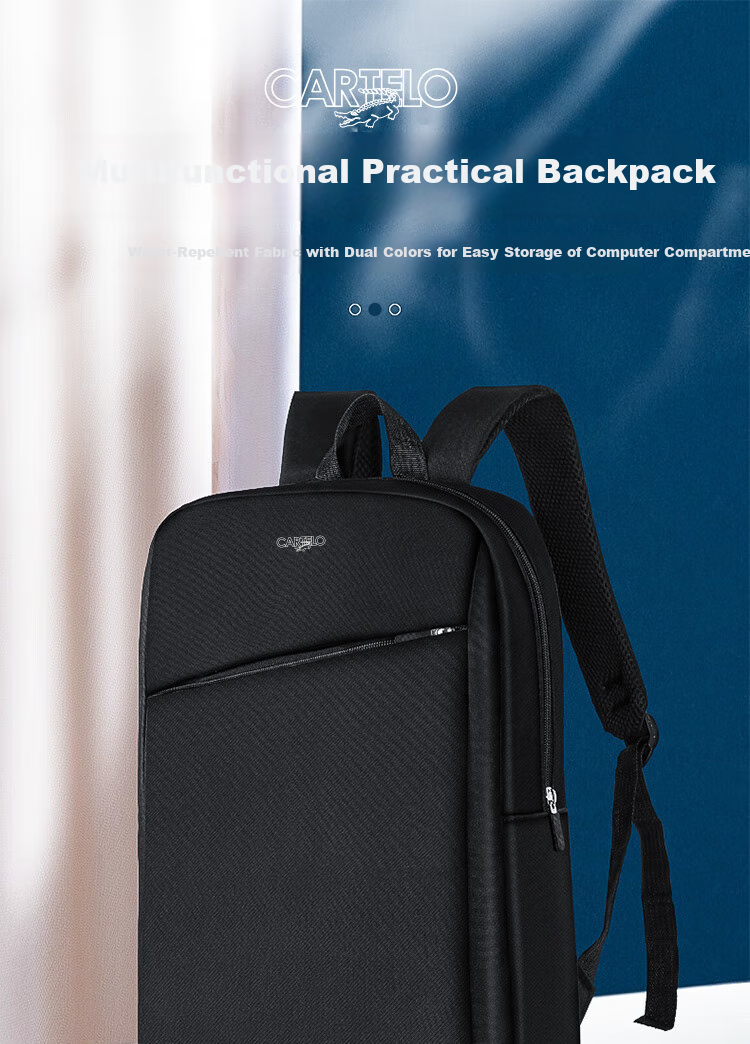 CARTELO Men's Backpack, Large Capacity Casual Bag, Business Travel Laptop Backpack, Student Schoolbag, Gift 2