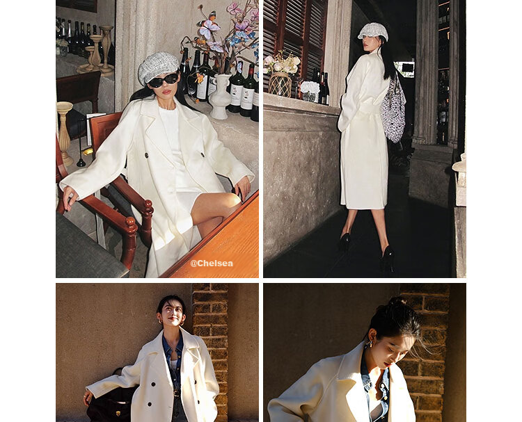 Peacebird Women's Wool Coat Master Selection Double-Sided Wool Hepburn Style Bathrobe Camel 1 M 13