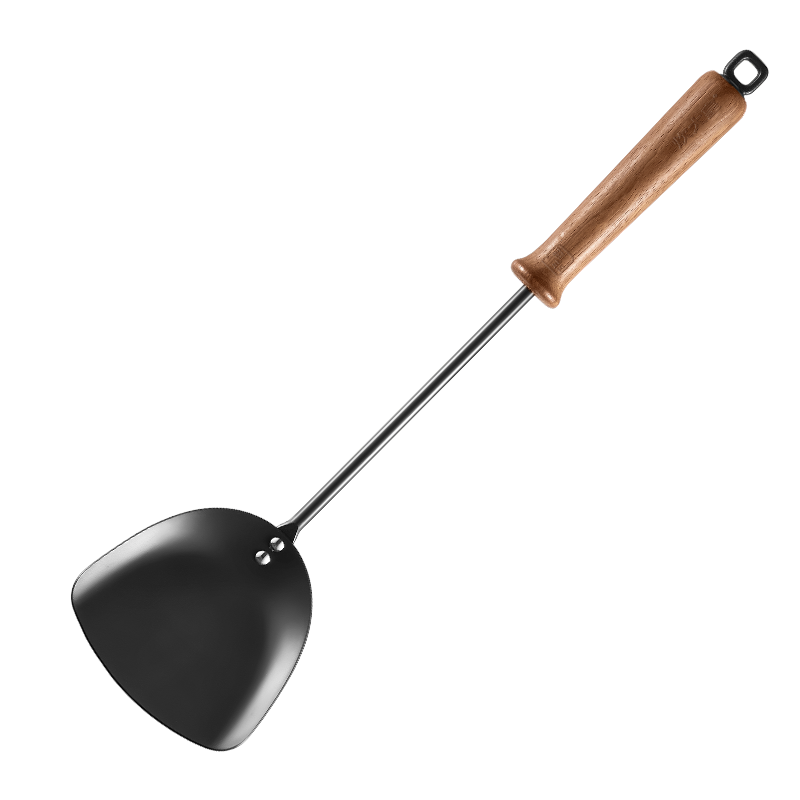 Chuida Huang Kitchen Household Spatula with Rosewood Handle, Heat-Resistant Iron Wok Spatula for Stir-Frying, Traditional Iron Yun Spatula