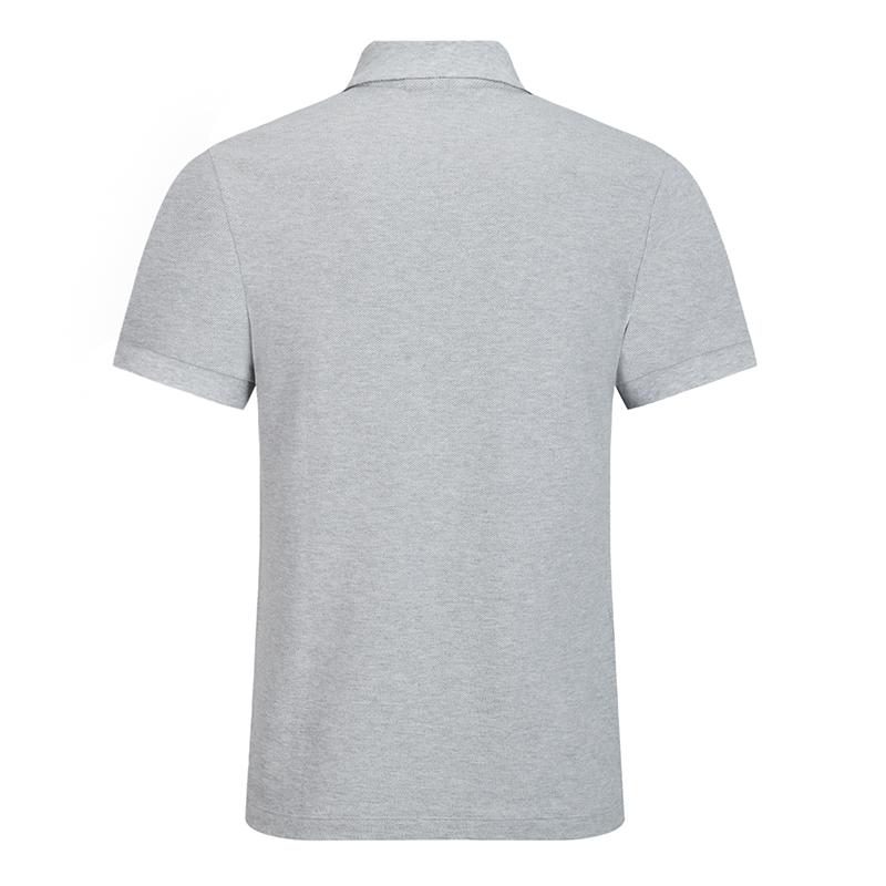 burberry 巴宝莉 男士浅麻灰棉质格纹开襟polo衫 80042411 s