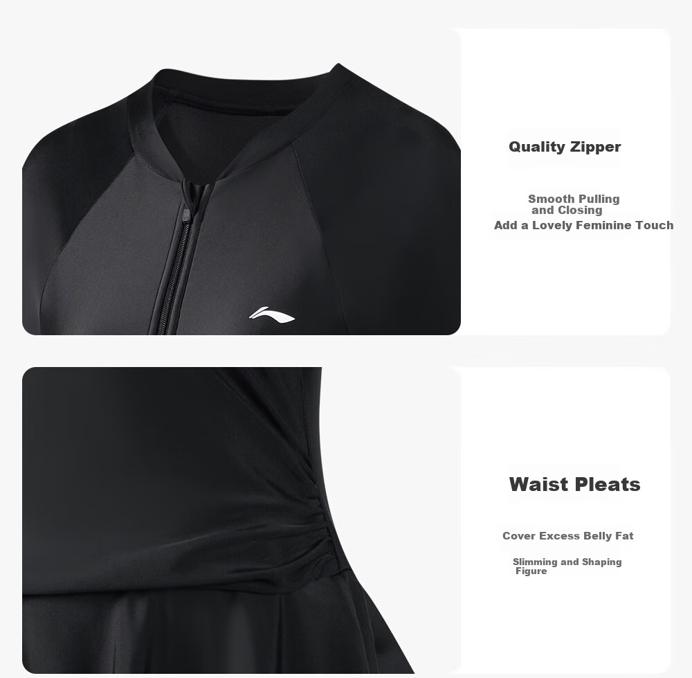 Li-Ning Plus Size Swimsuit for Curvy Women, Slimming And Tummy Control, New Style 2026, One-Piece Adult Swimwear for 200 Lbs, Hot Spring Bathing Suit 16