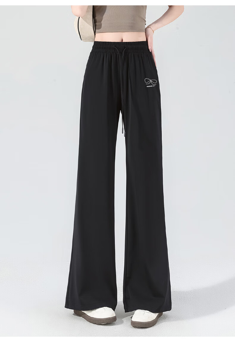 Huili Women's Pants, Summer Thin Style, 2026 New Model, Comfortable Sports Ice Silk Trousers, Petite Casual Sun Protection Straight-Leg Pants 15