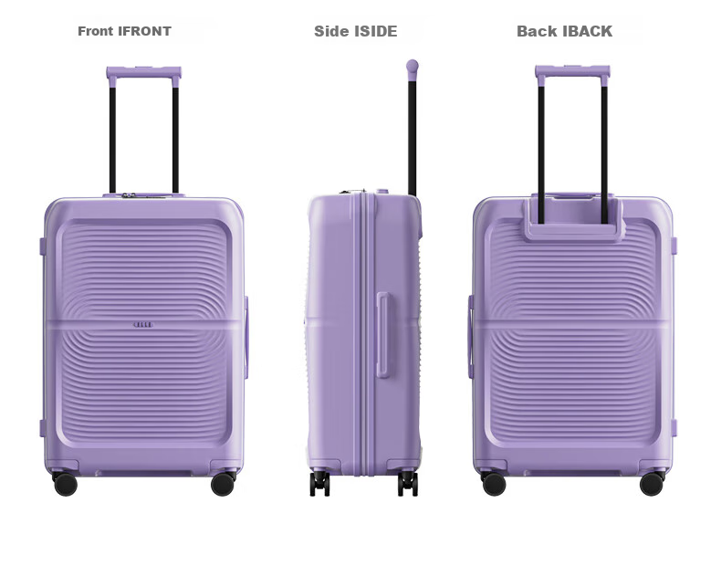 ELLE Luggage Suitcase for Women And Men, Large Capacity Travel Case with Password Lock And Zipper, Carry-On Size 20 Inch Purple 3