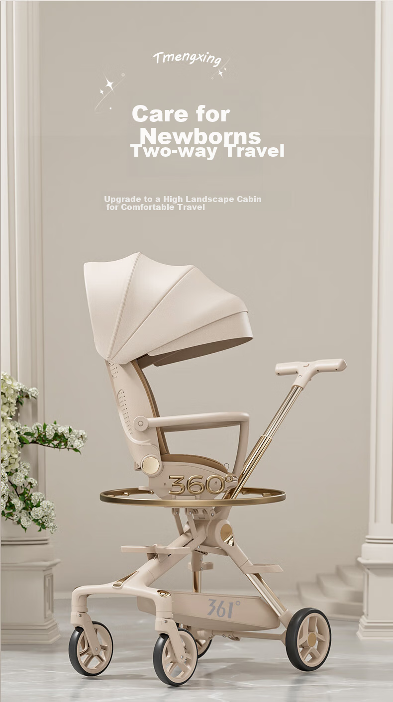 361° Stroller for 0-3 Years Old, Shock-Absorbing, One-Button Folding, High Landscape Design, Baby Walking Aid, Can Sit Or Lie Down, Sunshade Canopy Y3 5