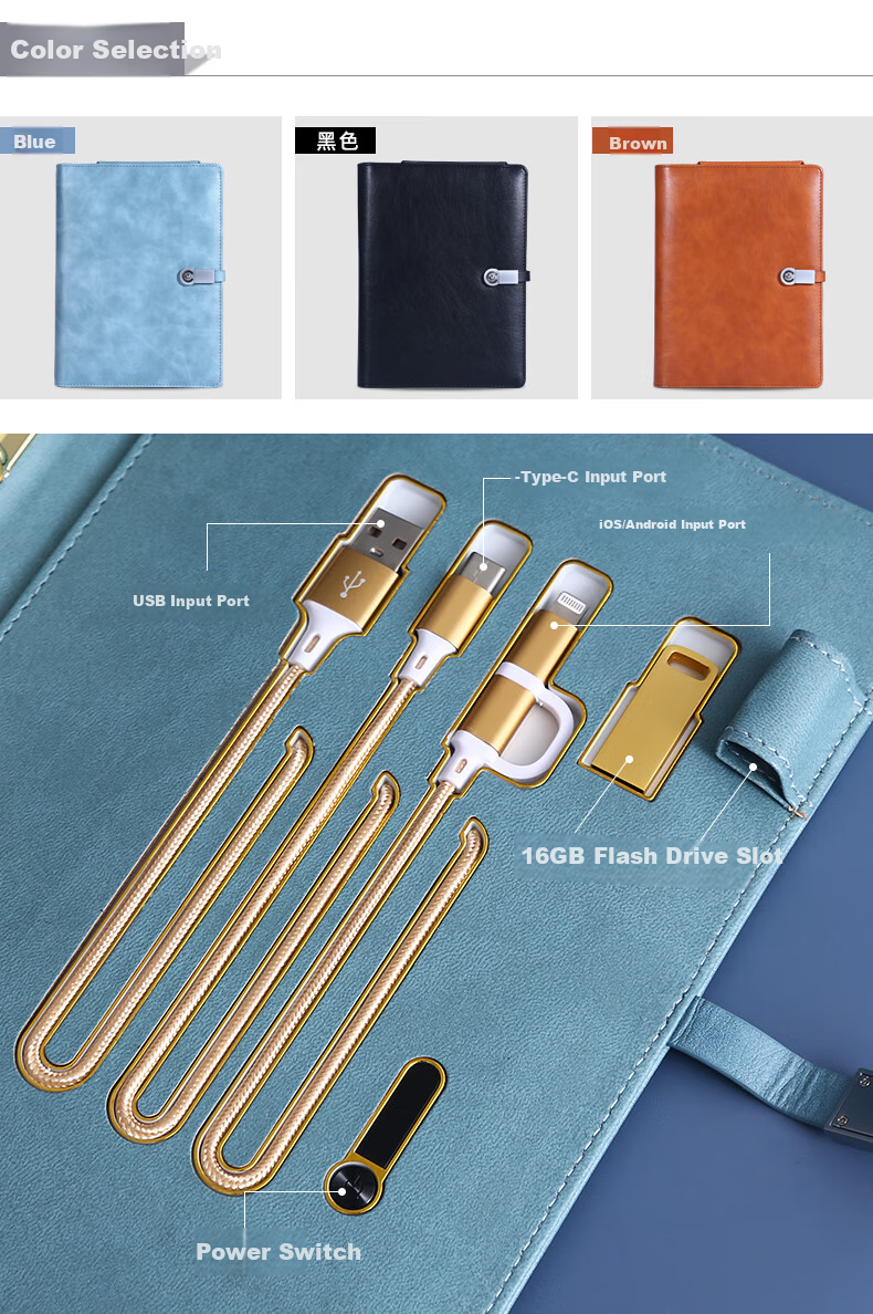Weimei Loose-Leaf Notebook A5 Multifunctional Power Bank Journal with Customizable Logo, Thickened Planner with Replaceable Pages, High-Quality Business Gift for Teachers' Day Present 3